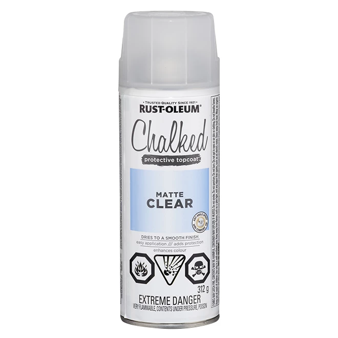 Rust-Oleum Aerosol Chalked Paint - Protective Topcoat - 340 g - Matte Clear 3 Rust-Oleum Aerosol Chalked Paint - Protective Topcoat - 340 g - Matte Clear