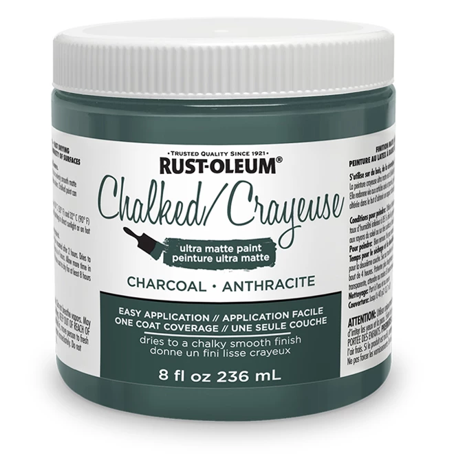 Rust-Oleum Ultra Matte Chalked Paint - 236 mL - Charcoal 3 Rust-Oleum Ultra Matte Chalked Paint - 236 mL - Charcoal