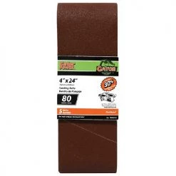 Gator Sanding Belts - Aluminum Oxide - 80-Grit - 24-in L x 4-in W - 5 Per Pack