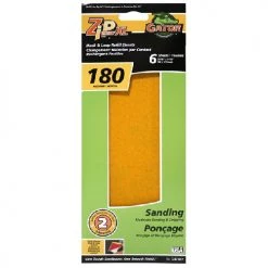 Gator ZipXL Hook and Loop Sanding Paper Sheet - 3 7/8-in W x 9 7/8-in L - 180 Grit - Aluminum Oxide - 6 Per Pack
