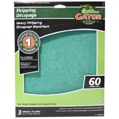 Gator Premium Sanding Sheets - 60-Grit - Aluminum Oxide - Green - 3-Pack