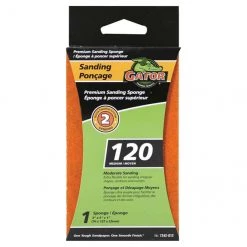 Gator Premium Sanding Sponge - Aluminum Oxide - 120-Grit - Yellow - 5-in H x 3-in W x 1-in L -Rust Oleum Store 77375697b L