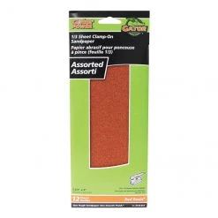 Gator Gatorpower Clamp-On Sandpaper Sheets - 3 2/3-in W x 9-in L - Multi-Grade - Aluminum Oxide Abrasive - 12 Per Pack